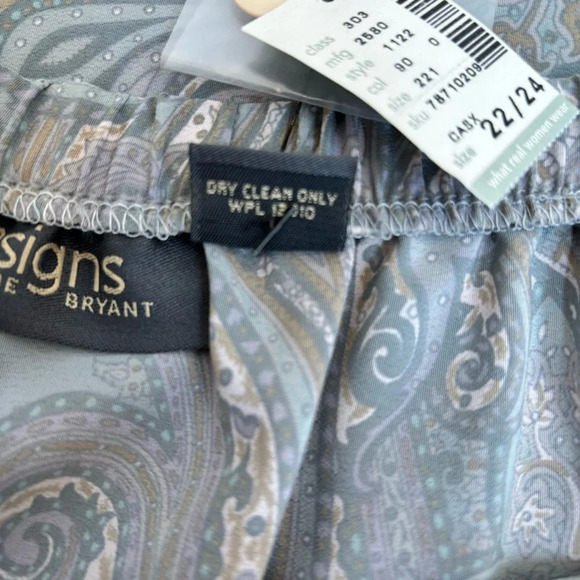 Designs Lane Bryant Paisley Faux Wrap Maxi Skirt Light Sage Green Size 22/24 NEW - Picture 10 of 10